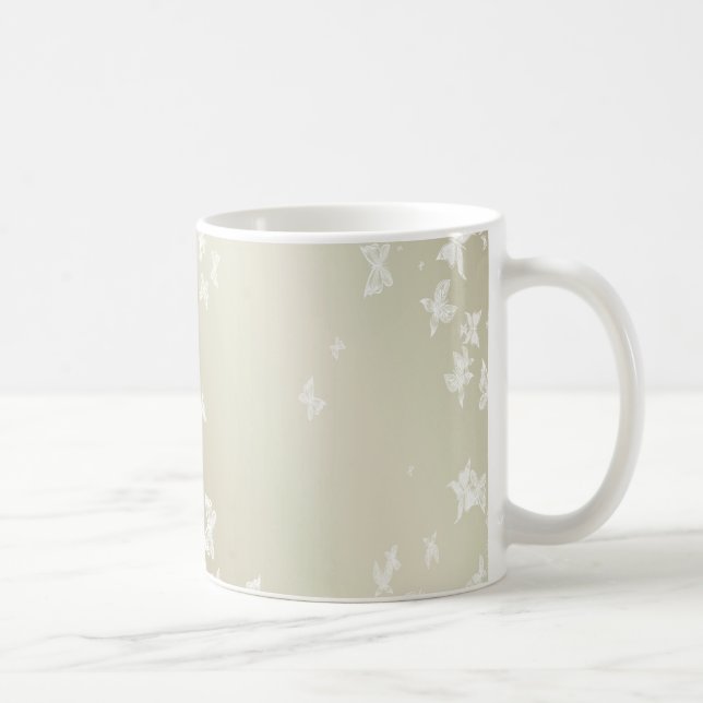 White Butterflies Coffee Mug (Right)