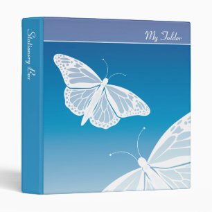 White Butterflies Folder Binder