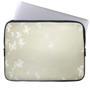 White Butterflies Laptop Sleeve