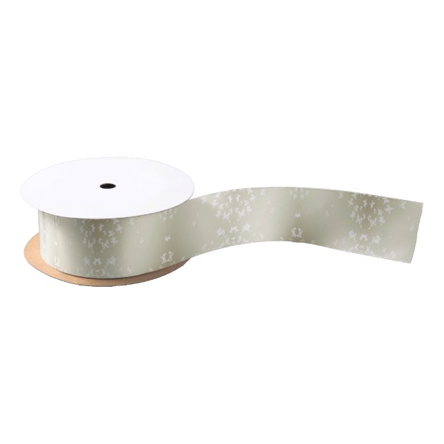White Butterflies Satin Ribbon (Spool)