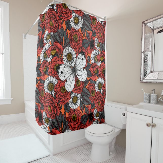 White butterfly and roses (In Situ)