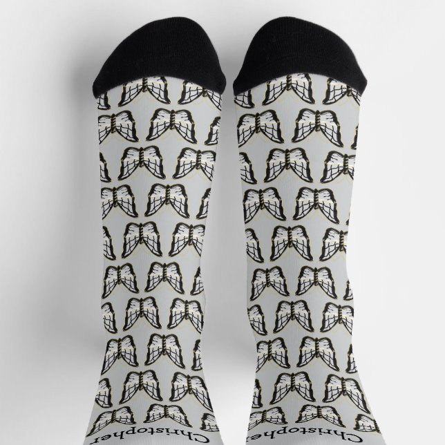 White Butterfly Design Personalised Socks (Top)
