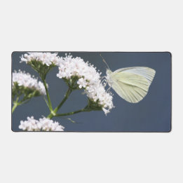 White Butterfly Desk Mat