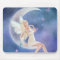 White Butterfly Fairy Moon Mousepad
