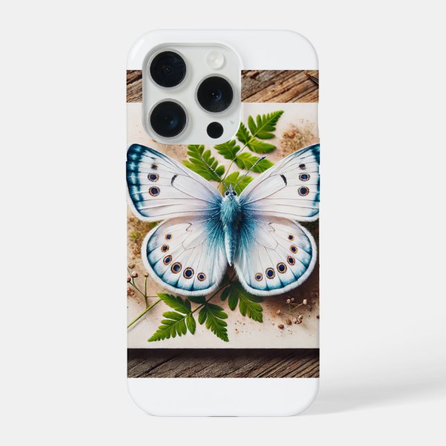 White Butterfly in Natural Setting 200724IREF220 - iPhone Case (Back)