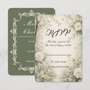 White Butterfly Spring Garden Wedding  RSVP Card