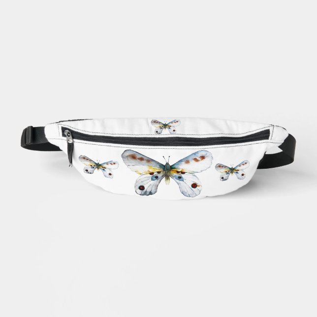White Butterfly Two-Sided Print Fanny-Pack Fanny Pack (Front)
