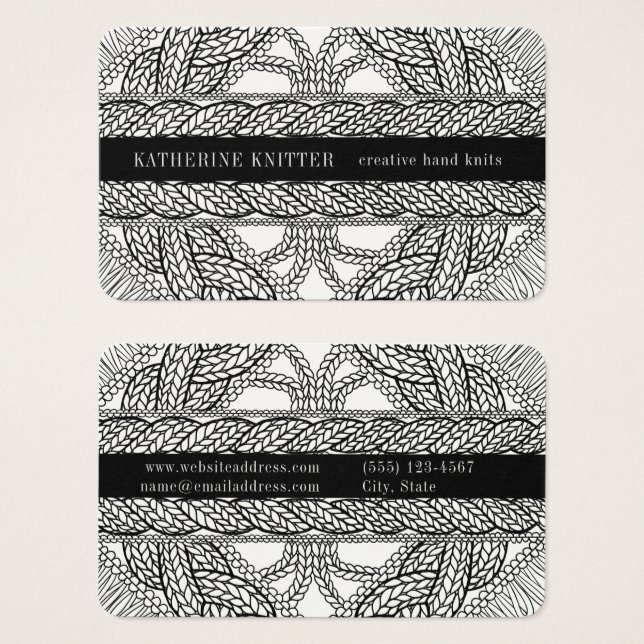 WHITE CABLE KNIT Oceana Business Card (Front & Back)