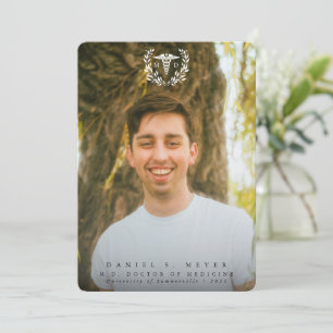 White Caduceus MD Doctor of Medicine Graduation Announcement