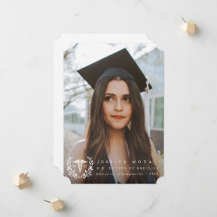 White Caduceus MD Doctor of Medicine Graduation Announcement