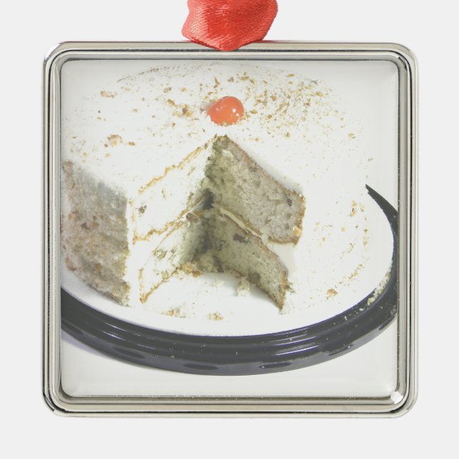 White Cake Metal Ornament (Front)