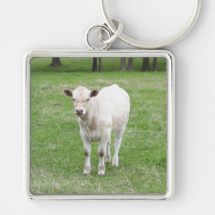 White Calf Keyring