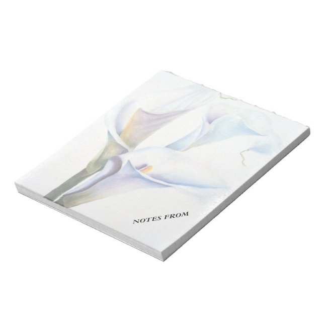 WHITE CALLA LILIES CUSTOMIZABLE NOTE PAD (Rotated)