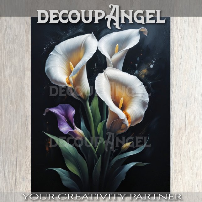 White Calla Lilies Decoupage Tissue Paper (Creator Uploaded)