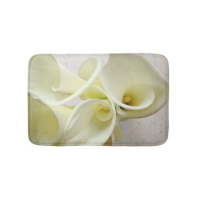 White calla lilies from above bath mat (Front)