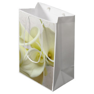 White calla lilies from above medium gift bag
