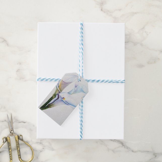 WHITE CALLA LILIES GIFT TAGS (With Twine)