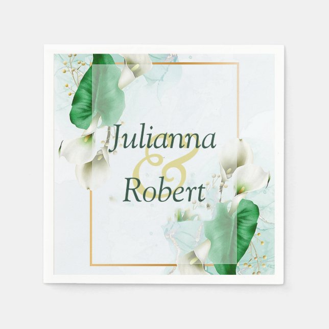 White calla lilies napkins (Front)