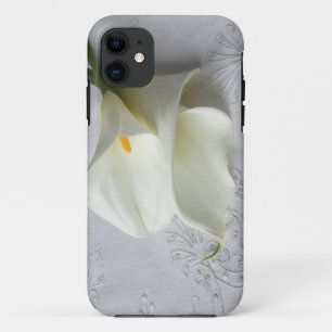 white calla lilies on linen iphone4 ID case