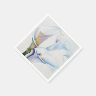 WHITE CALLA LILIES PAPER NAPKINS