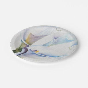 WHITE CALLA LILIES PAPER PLATE