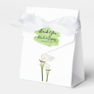 White Calla Lilies Watercolor Wedding Favor Box