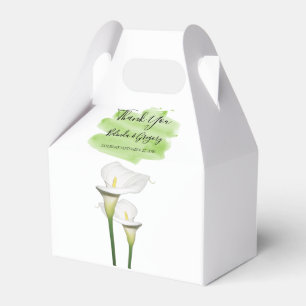White Calla Lilies Watercolor Wedding Favor Box