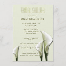 White Calla Lillies Bridal Shower Invitation