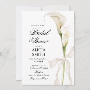 White Calla Lily Bridal Shower Invitation