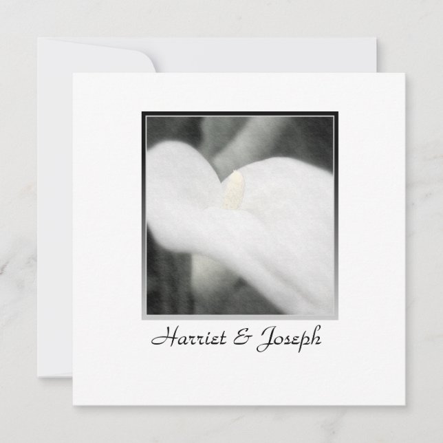 White Calla Lily Elegant Wedding Save The Date (Front)