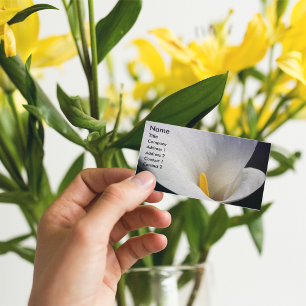 White Calla Lily Floral Business Card