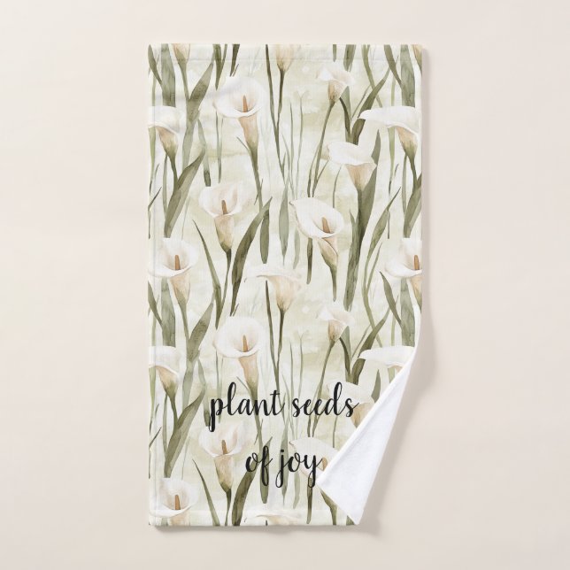 White Calla Lily Floral Joie (Serviette à main)