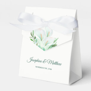 White Calla Lily Floral Wedding Favor Box