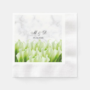 White Calla Lily Florals Wedding Napkin