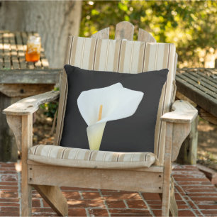 White Calla Lily Flower Backyard Garden Photo Outdoor Pillow