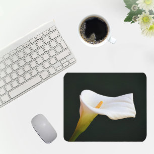 White Calla Lily Flower Mouse Pad