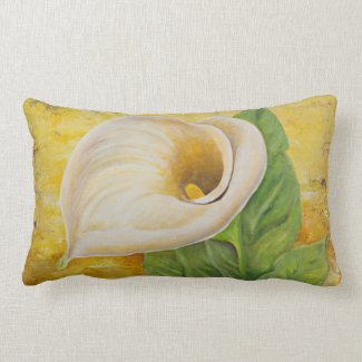 White Calla Lily Lumbar Pillow