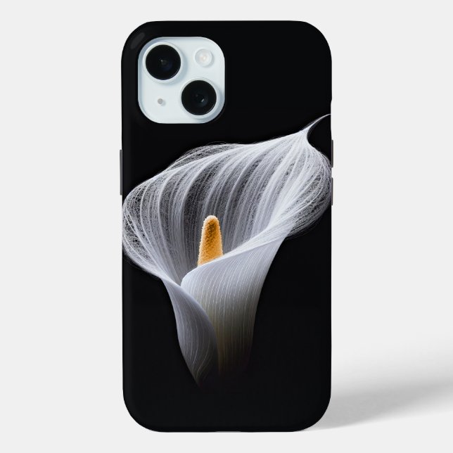 White Calla Lily On Black Case-Mate iPhone Case (Back)