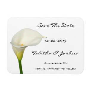 White Calla Lily Save the Date Magnet