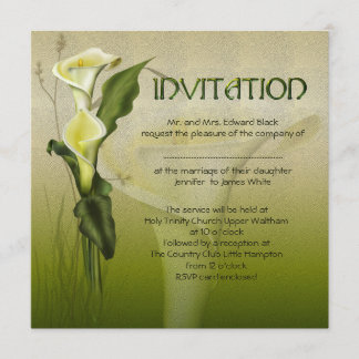 White Calla Wedding Invitation