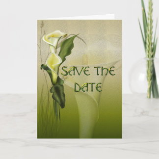 White Calla Wedding Save the Date Invitation
