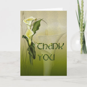 White Calla Wedding Thank You Card