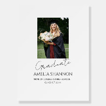 White Calligraphy Photo Graduation Guest Signature