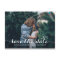 White Calligraphy Script Photo Save the Date Card