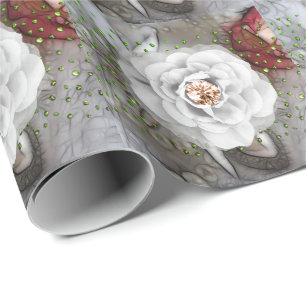 White Camelia Wrapping Paper