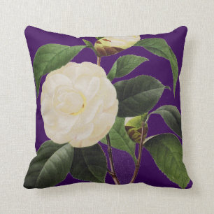 White Camellia, 1833 Throw Pillow