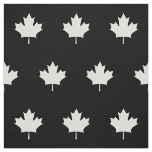 White Canada leaf - black fabric