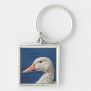 White Canadian Goose Keychain