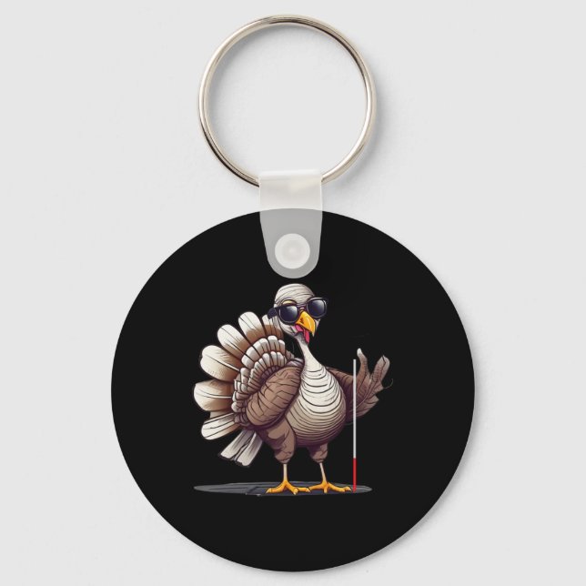 White Cane Awareness Thanksgiving Coms Orientation Keychain (Front)