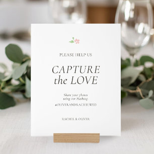 White   Capture the Love Wedding Table Top  Acrylic Sign